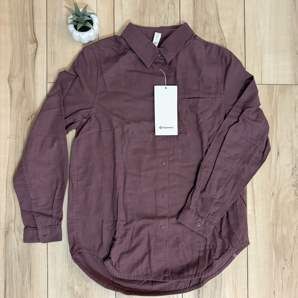 Lululemon Full Day Ahead Flannel Shirt in Antique Bark Sizes 4 & 6 NWT